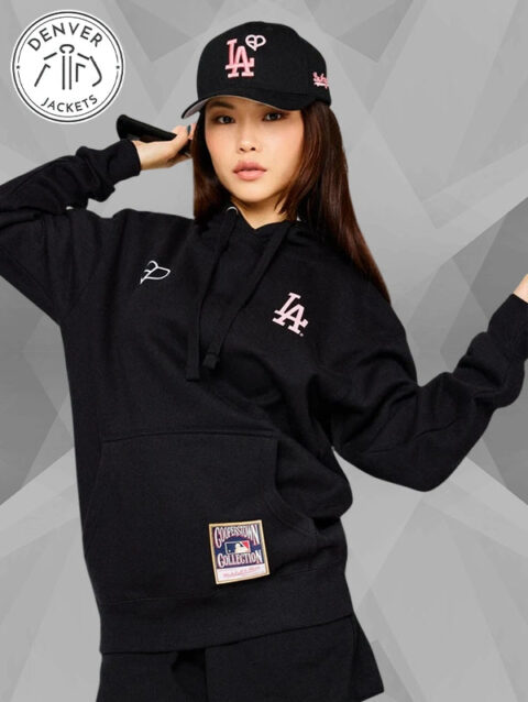 Mitchell Ness X Blackpink LA Dodgers Hoodie Black