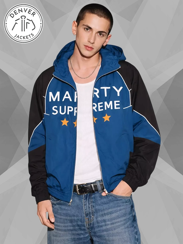 Navy Blue Nahmias A24 Marty Supreme Jacket Dupe