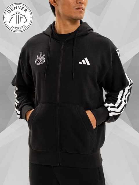 NewcastleBlackUnitedadidasMen s3StripeHoodie