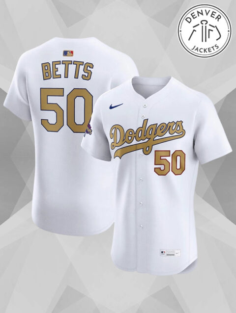 Nike Los Angeles Dodgers Mookie Betts Gold Collection Jersey