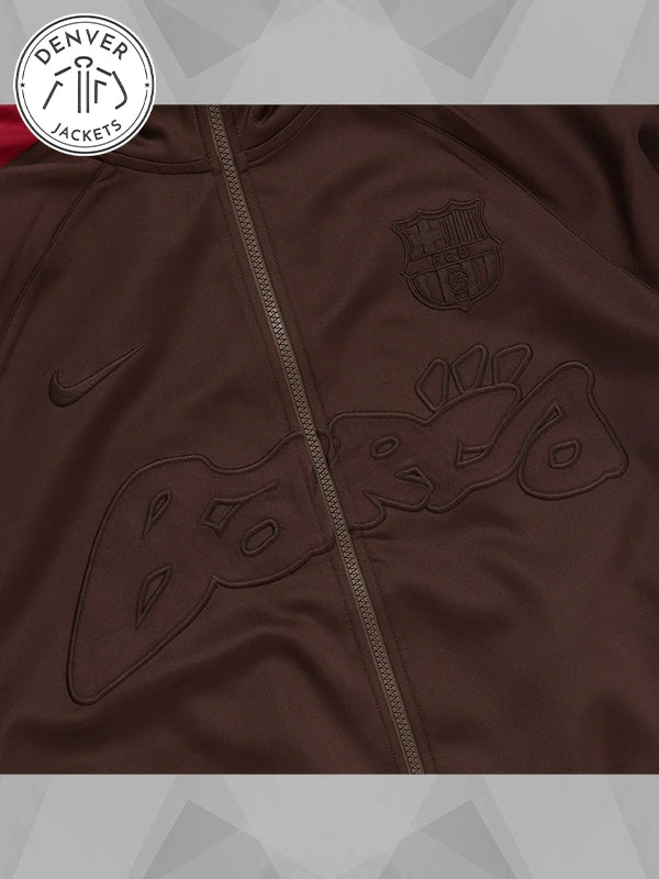 Nike X Barca FC Barcelona Brown Retro Zip Anthem Track Jacket