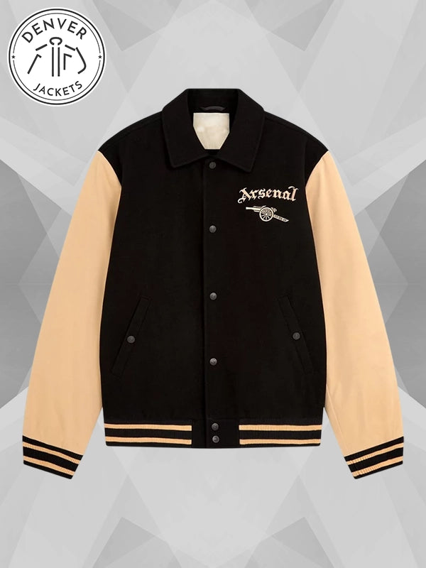 North London Classic Arsenal Varsity Jacket Black