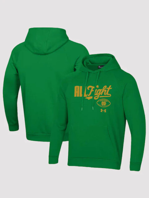 Notre Dame Fighting Irish Under Armour All Fight Rival Kelly Green Hoodie