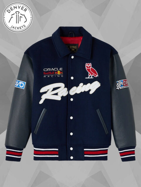 OVO x Red Bull Racing Varsity Jacket Navy