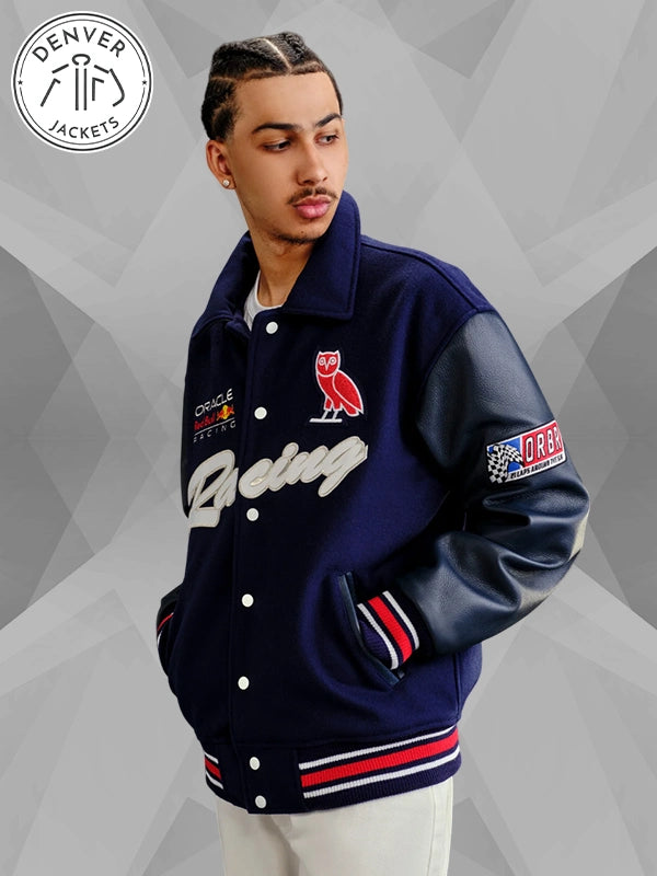 October s Very Own x Red Bull Racing Varsity Jacket