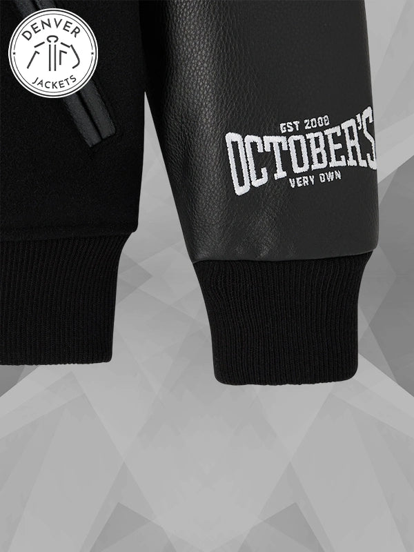 October s Very Own x UFC Championship Black Varsity Bomber Jacket