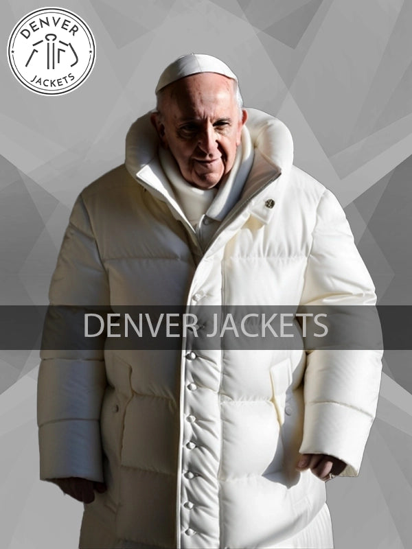 Pope Francis White Puffer Jacket Coat Jacket