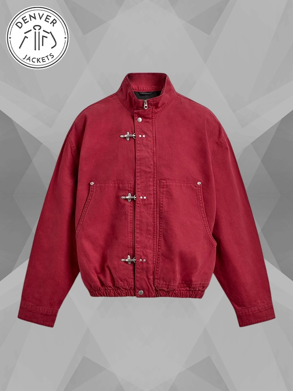 Red Zara Clasp Jacket Men