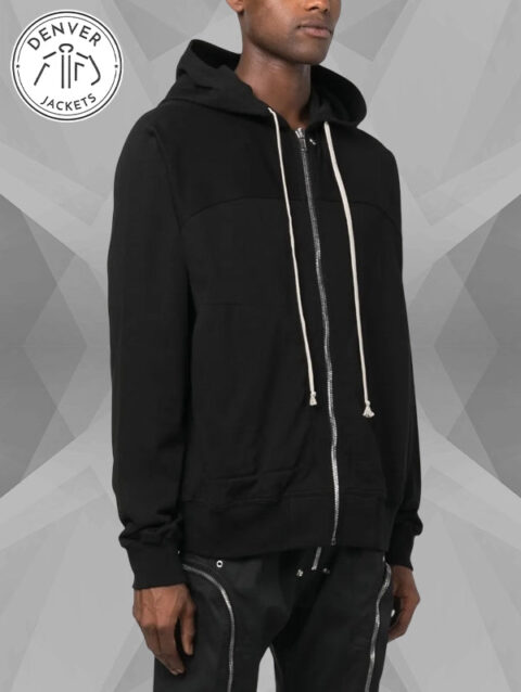 Rick Owens Black Zip Up Hoodie