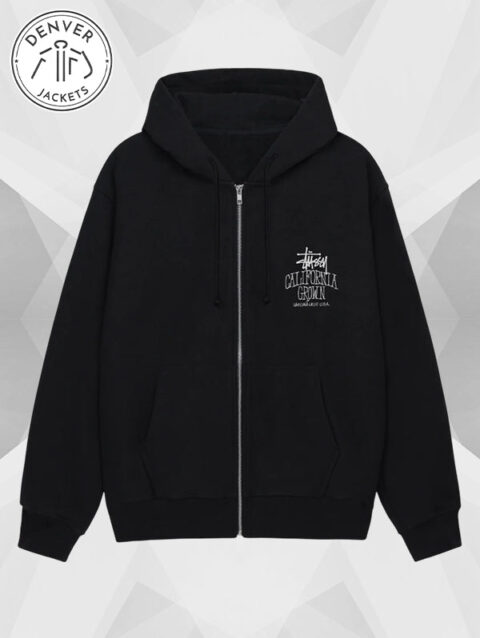 Stussy Cali Grown Zip Hoodie Black