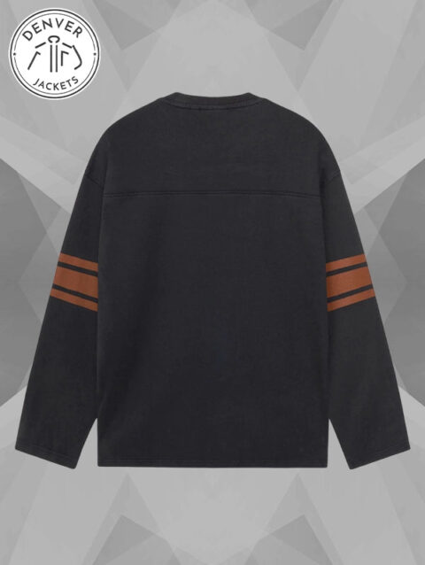 Stussy Football Crew Sweatshirt In Black