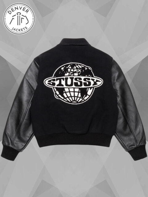 Stussy Globe Varsity Jacket Black