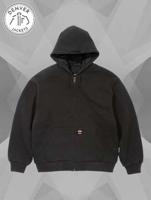 Supreme Dickies Quilted Lined Zip Up Hooded Sweatshirt Black
