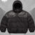 Supreme Leather Yoke Puffer Jacket Black