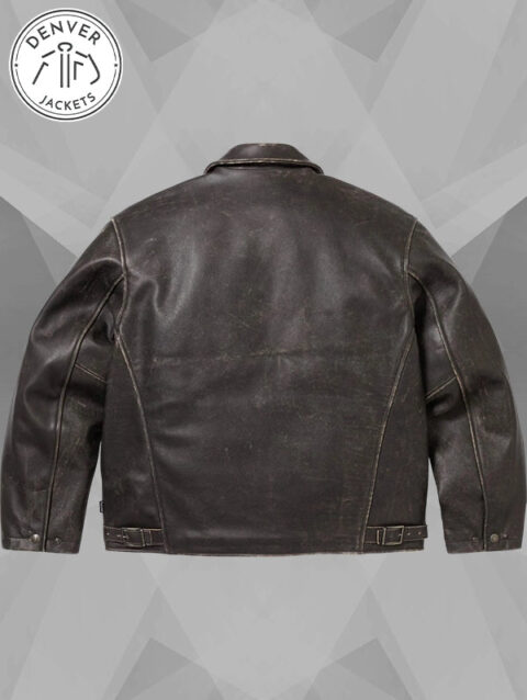 Supreme Schott Distressed Brown Leather Jacket