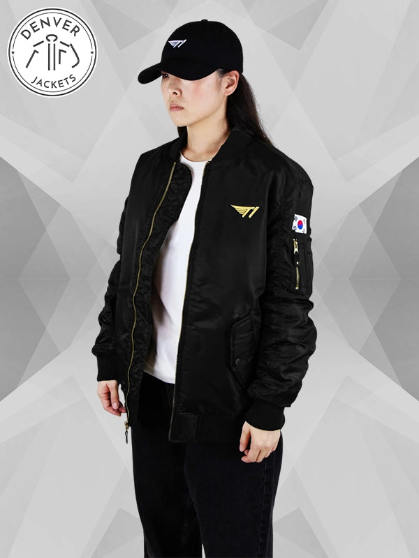 T1 MA 1 Bomber Jacket Black