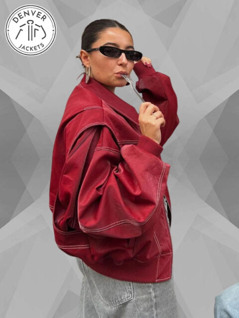 The Room Antwerp Red Bomber Jacket