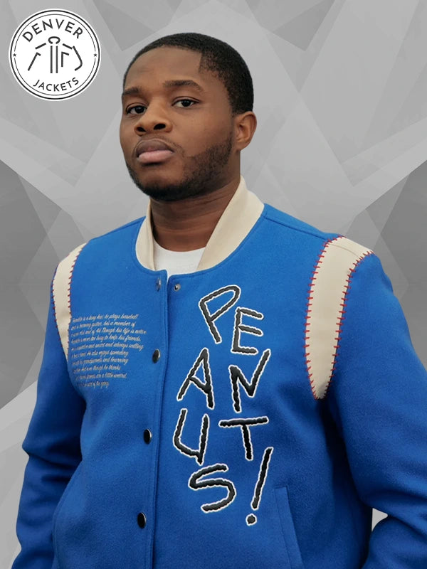 Tier Franklin Armstrong Blue Varsity Bomber Jacket