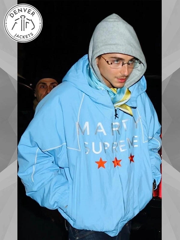 Timothee Chalamet Sky Blue Marty Supreme Jacket Dupe Replica