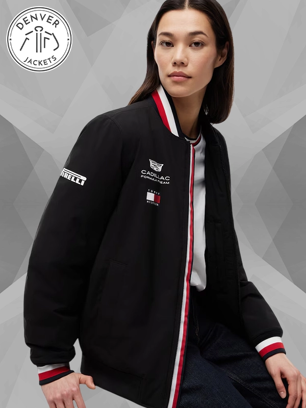Tommy Hilfiger Cadillac F1 Black Bomber Jacket Mens