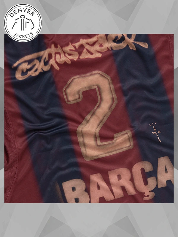 Travis Scott NIKE X FCB BARCA RETRO 2000 01 HOME SKELETON JERSEY