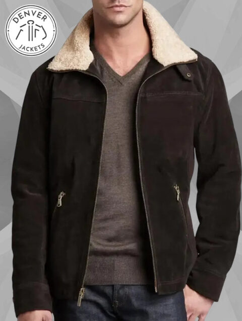 UGG Belfast Suede Brown Bomber Jacket