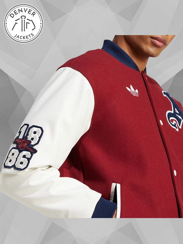 Unisex College Baseball Red Jacket