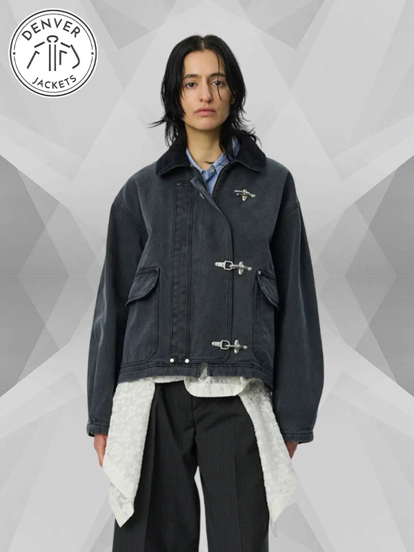 Washed Black Clasp Jacket