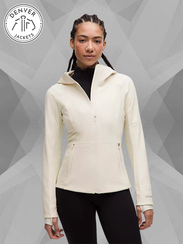 White Lululemon Cross Chill Jacket Women