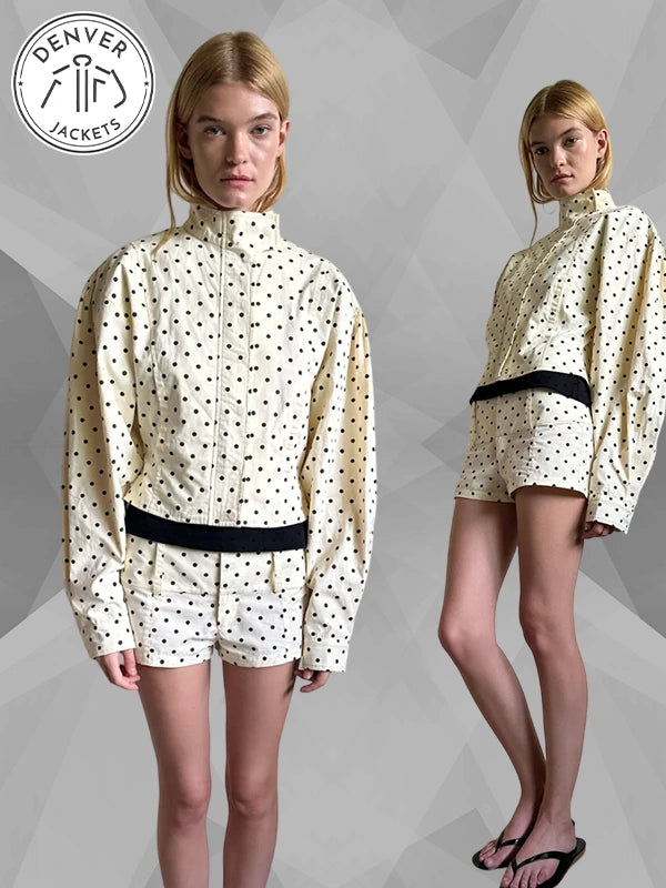 Women s Belle The Label Polka Dot Jacket White