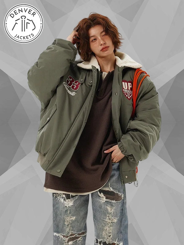 Women s Boa Lapel Casual Padded Oversized Jacket