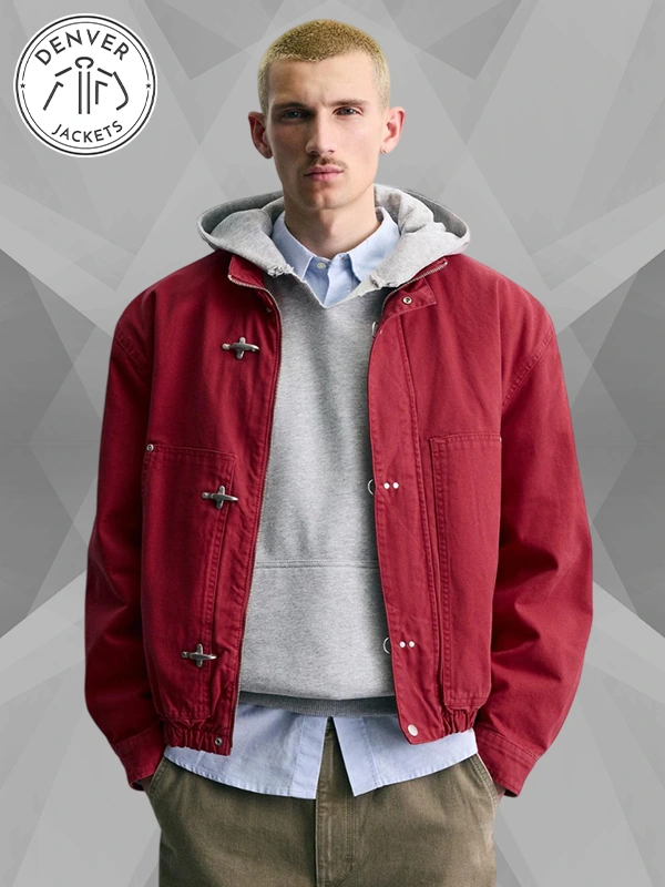 Zara Fireman Clasp Jacket In Red