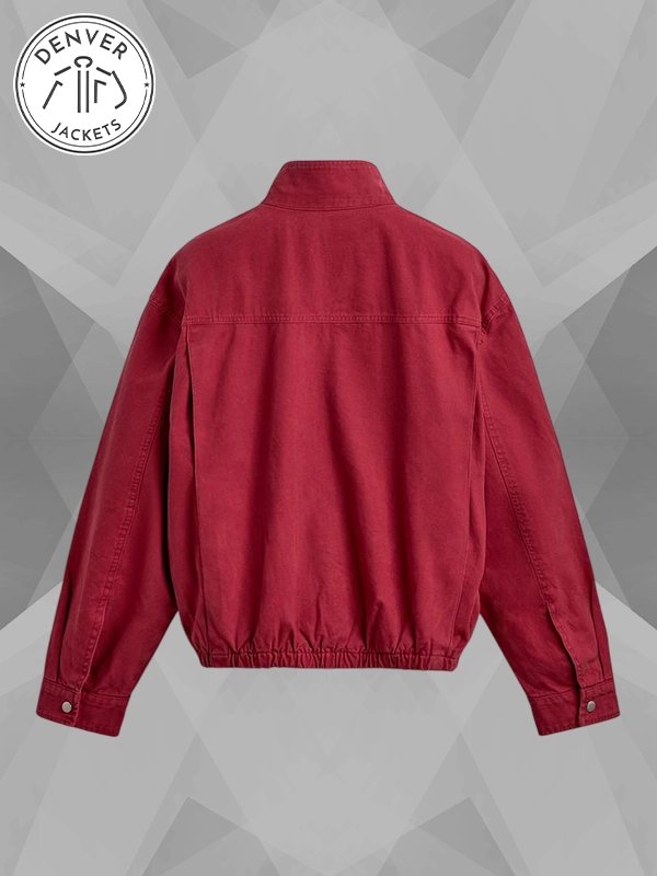 Zara Mens Clasp Jacket In Red