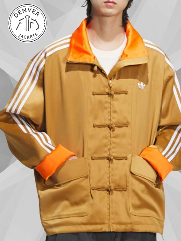 adidas CNY Brown Tang Satin Track Jacket