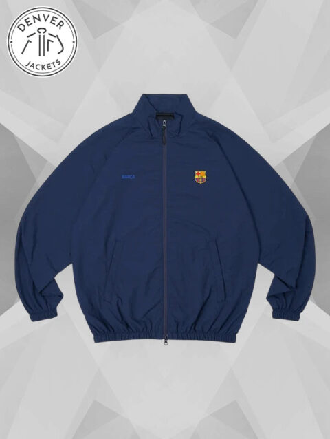 yen town market x FC barcelona truck jacket Navy Blue