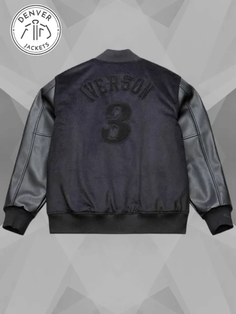 Allen Iverson 76ers Mitchell & Ness Varsity Jacket Black