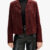 Burgundy Lambskin Leather Short Suede Jacket