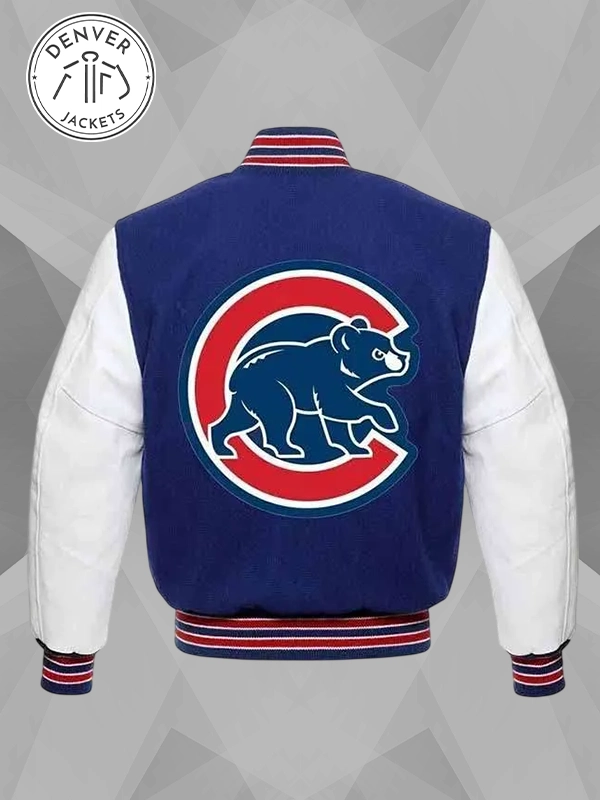 Chicago Cubs Lettermam Jacket Blue And White