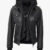 Edinburgh Women’s Bomber Black Leather Jacket