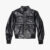 Emma Black Leather Bomber Jacket