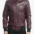 Ernesto Mens Maroon Leather Bomber Jacket