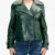 Green Double Breasted Short Trench Jacket
