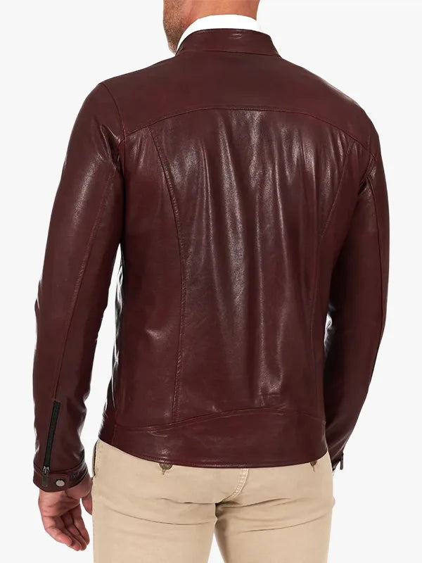 Hamilton - Bordeaux Vegetable Leather Jacket Vintage Effect