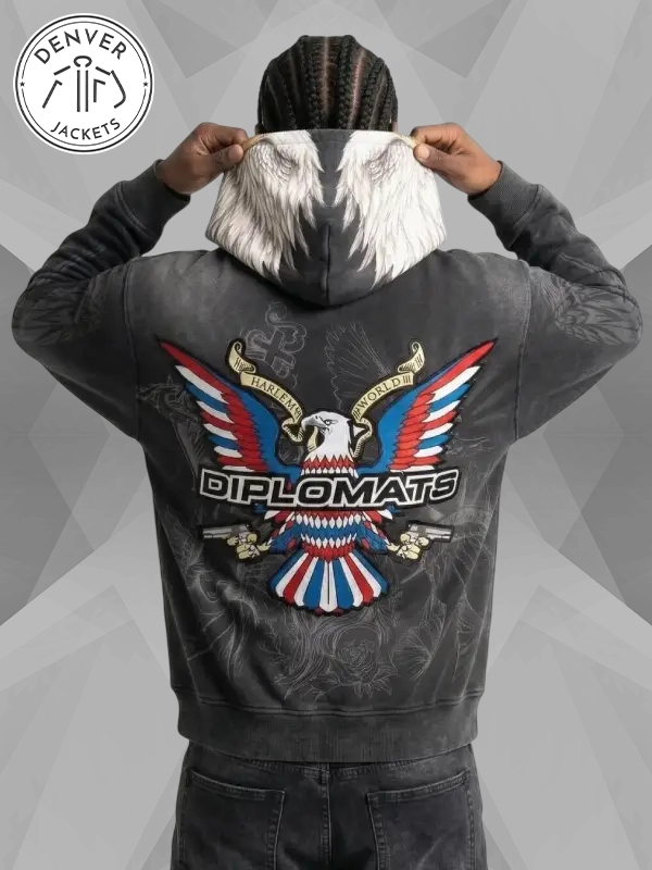 Jim Jones Eagle Head Full Zip Up Hoodie
