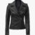 Kirsten Women’s Black Asymmetrical Leather Motorcycle Jacket