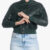 Lisa Womens Green Bomber Rib Knitted Jackei