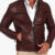 Men's leather jacket biker leather jacket moto burgundy Hamilton