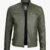 Mens Olive Green Cafe Racer Leather Jacket