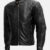 Mens Black Riding Soft Leather Jacket Front