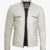 Off White Men’s Leather Café Racer Jacket